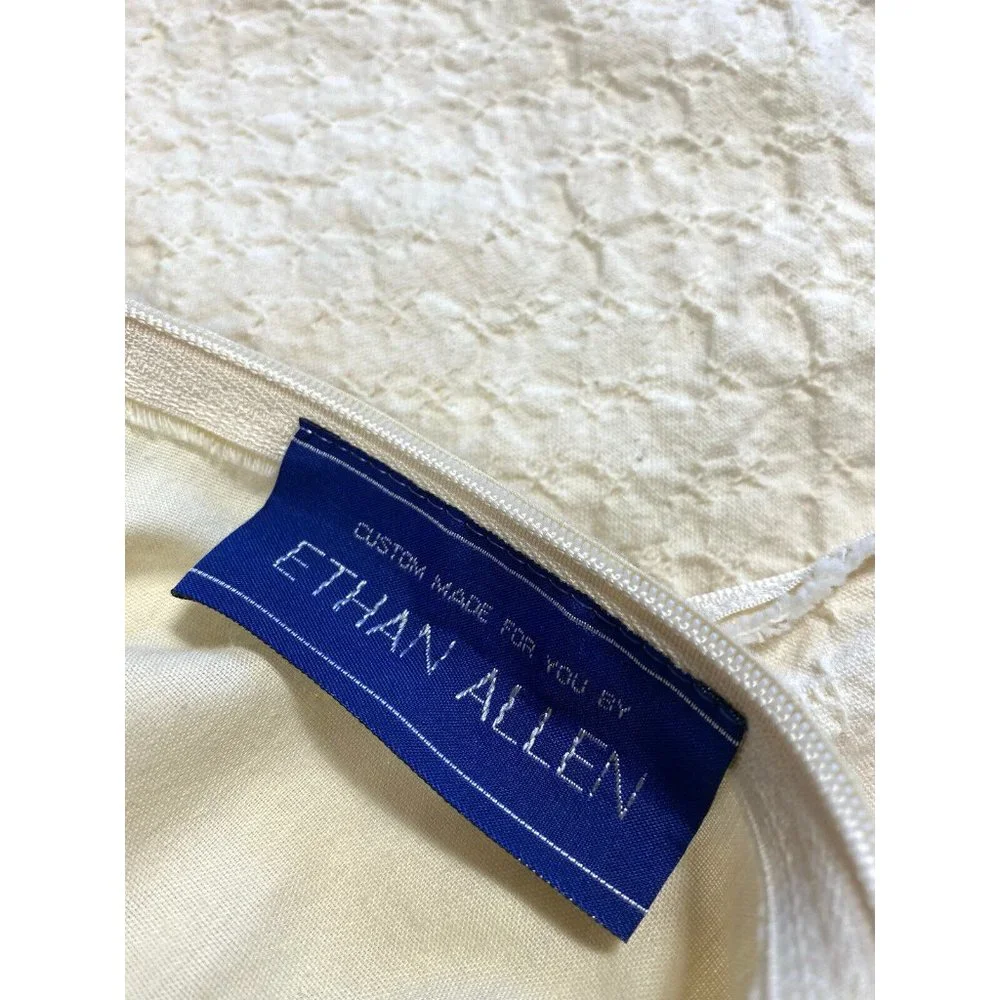 Ethan Allen Custom Made Cream Duvet Cover Full Queen Cotton Lace Bedding Vintage